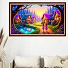 Luxury AB Velvet Diamond Painting Kit - Girl and Magical Village