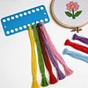 10pcs Cross Stitch Thread Holder Storage Tool User-Friendly Design Winder Color Plastic Board 20 Holes Needlework Project Card