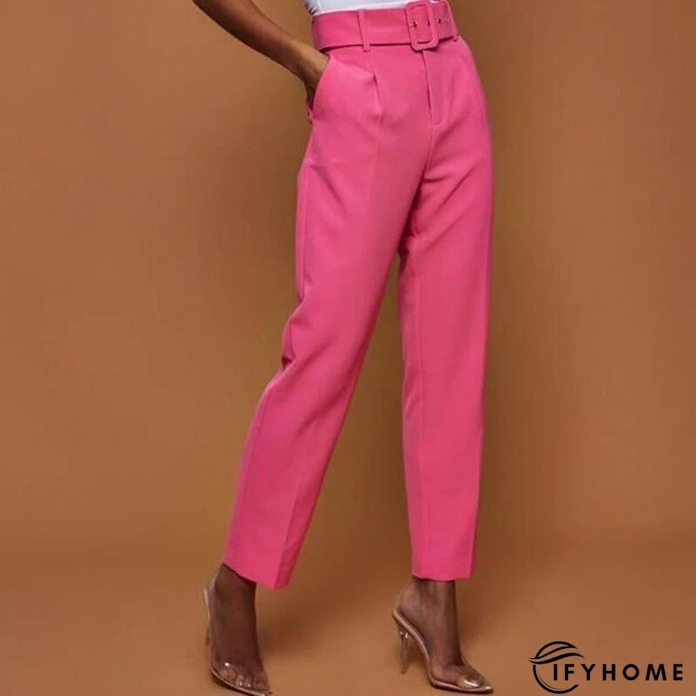 OL high waist harem pants with belt Women summer casual pants Elegant office ladies workwear pants female pantalon mujer | IFYHOME