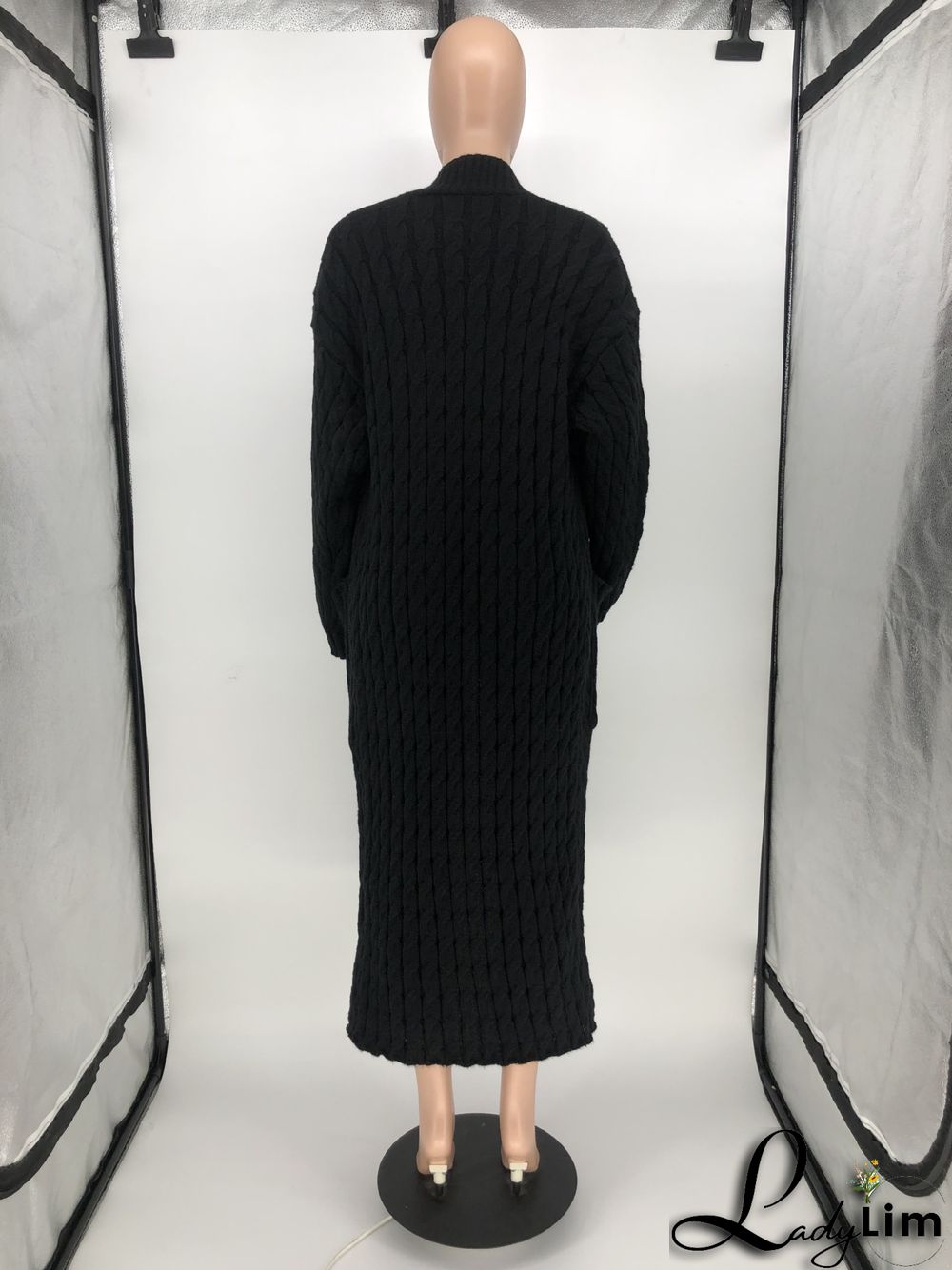 Women Winter Long Sleeve Plush Long Sweater Jacket