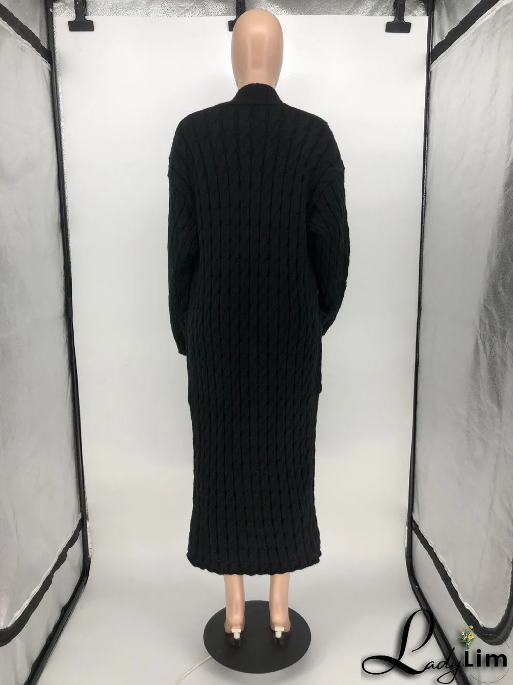 Women Winter Long Sleeve Plush Long Sweater Jacket