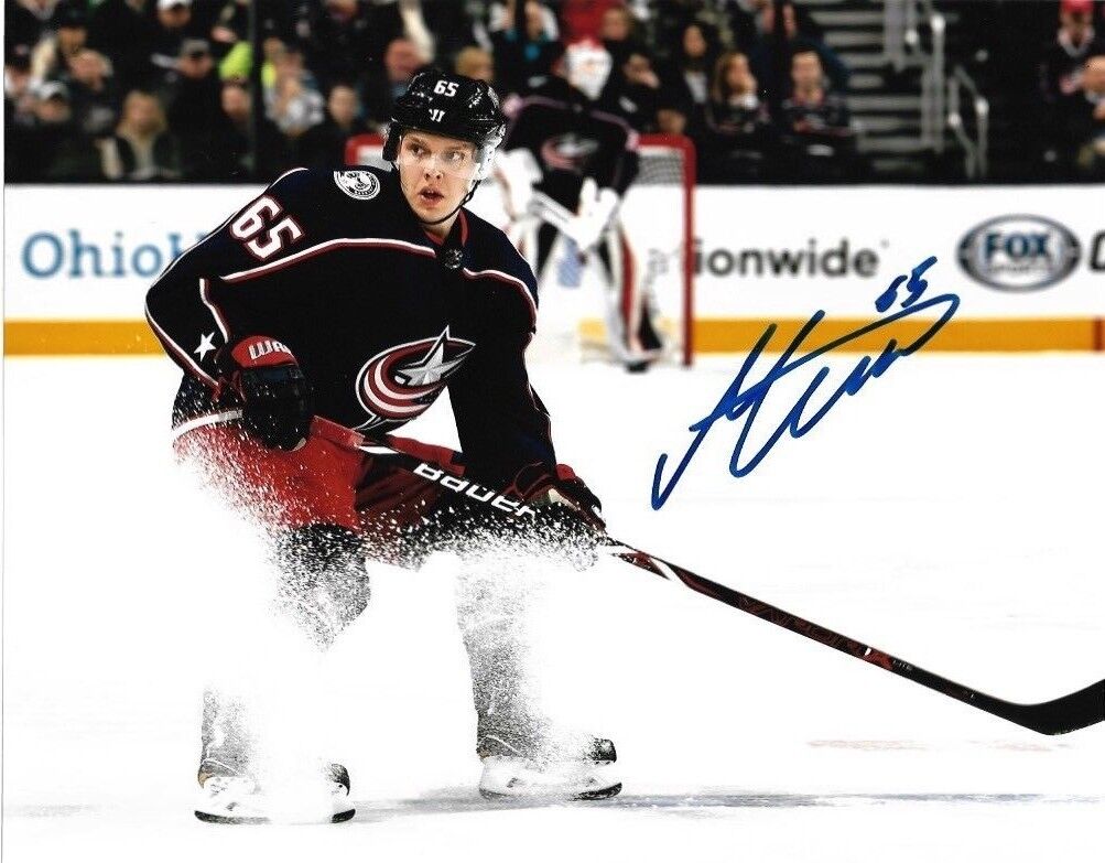 Columbus Blue Jackets Markus Nutivaara Signed Autographed 8x10 NHL Photo Poster painting COA #4