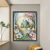 >SALE<Full Embroidery Eco-cotton Thread 16CT Print Flower Castle Cross Stitch 50x60cm
