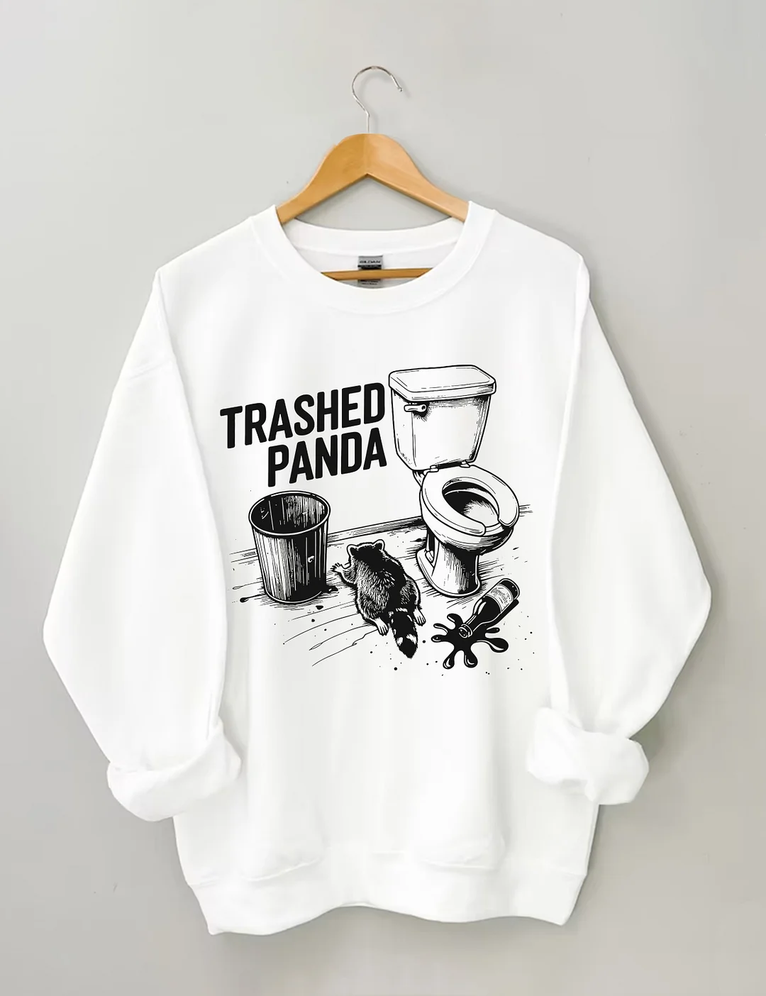 Trashed Panda Funny Drunk Raccoon Sweatshirt