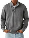 Men's Trendy Loose Solid Color Stand Collar Sweatshirt
