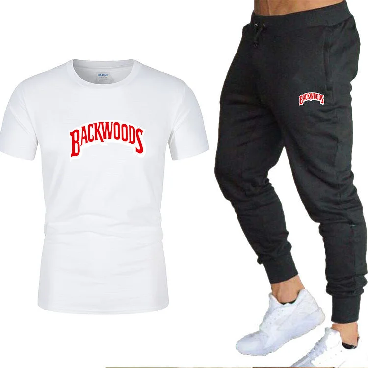 Backwoods Men's T-shirt & Casual Pants Two-piece Suit