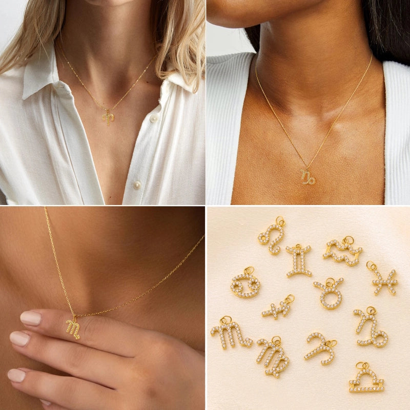 1 Piece 1 Set 304 Stainless Steel Constellation Pendant Chain Jewelry Accessories