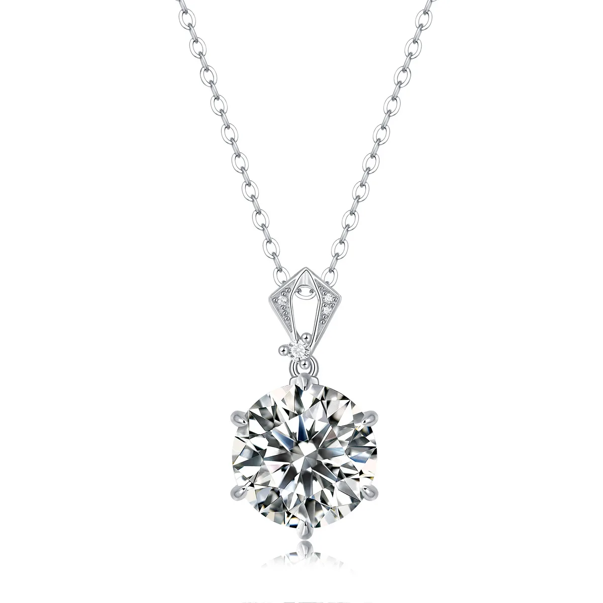  10ct Moissanite Diamond Necklace For Women Original 925 Sterling Silver Lady's Elegant Diamond Clavicle Chain