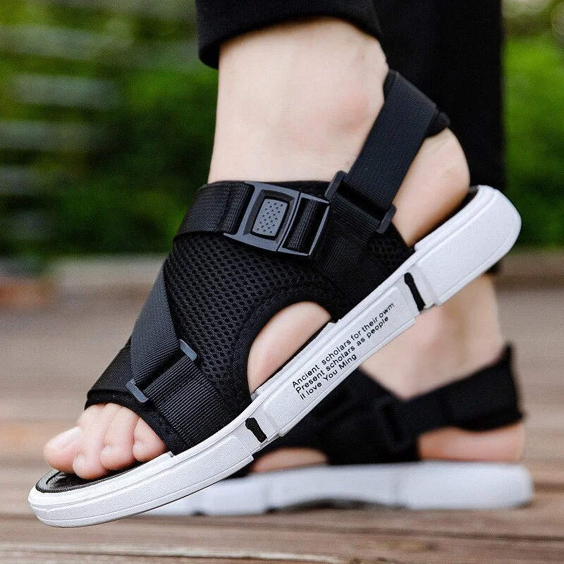Men&#39;s Sandals Summer Comfortable Slip Thick Sandals Summer Beach Shoes For Lovers Personality  Outdoor Casual Shoes Slipper