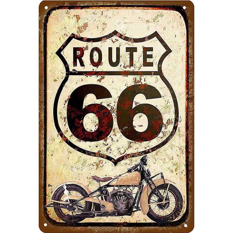 【20*30cm/30*40cm】Route 66 Motorcycle - Vintage Tin Signs/Wooden Signs