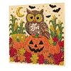 DIY Pre-Framed Halloween Pumpkin Owl Button Art Canvas Kit