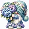 Hydrangea Gnome-11CT Stamped Cross Stitch 45*45cm/17.72*17.72in