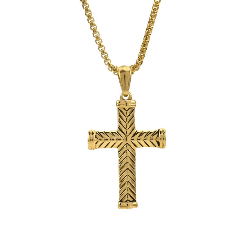 Personality Twill Stainless Steel Vintage Cross Men’s Pendant Fashion JK Style Long Sweater Chain Hanging Jewelry