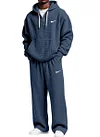 Men's Waffle-Knit Casual Hooded Sweatsuit