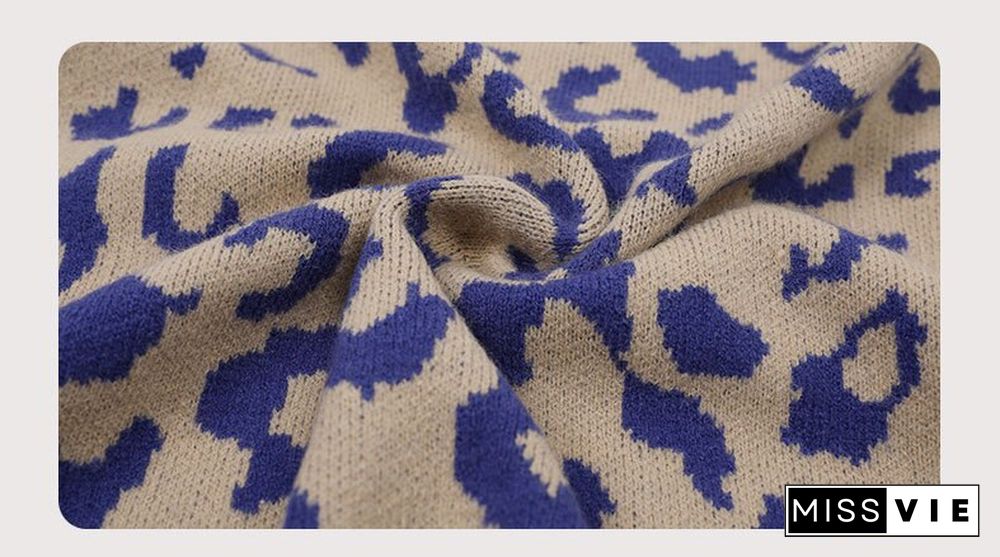 Women's Long Sweater Colorblock Cardigan Women's Vintage Knit Jacket