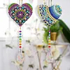 2PCS Love 5D DIY Diamond Painting Wind Chimes Suncatcher Kit Double Sided Diamond Art Kits Suncatcher with Crystal Pendant for Home Wall Window Decor Adults DIY Art Craft