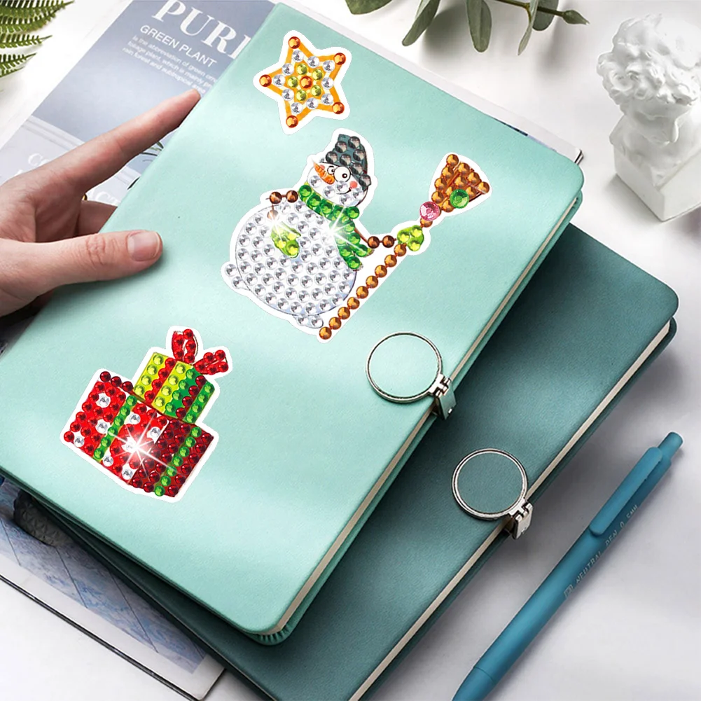 2pcs/a set Christmas Gem Art DIY Craft Kit Diamond Painting Sticker