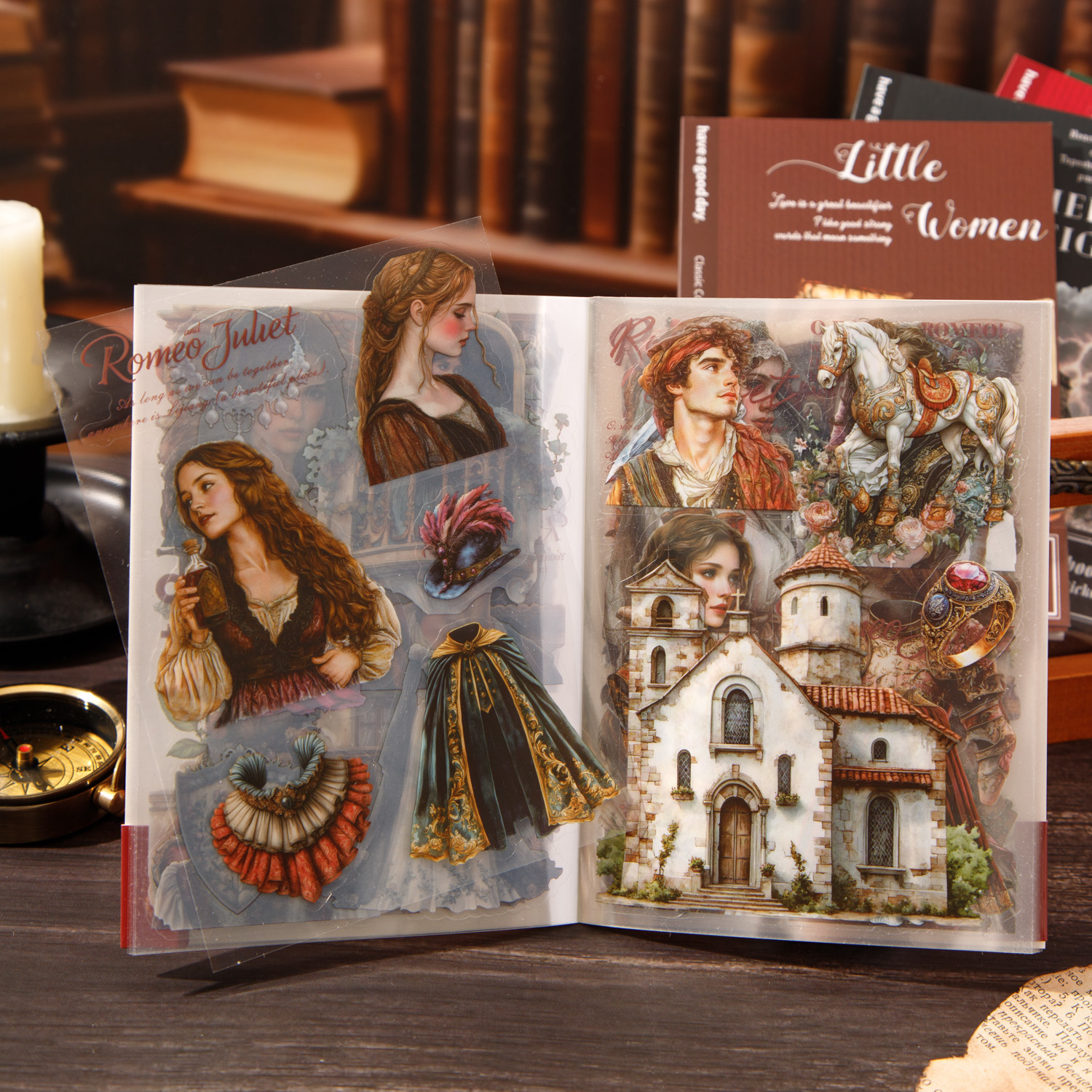 스티커북 - 클래식 컬렉션 핸드북 시리즈 빈티지 캐릭터 플라워