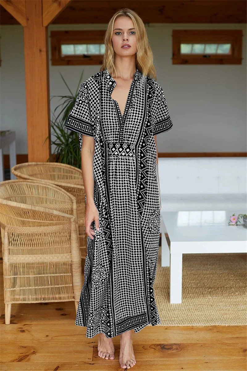 Vacation Long sleeve Elegant Ethnic Batwing Sleeve Dress | IFYHOME