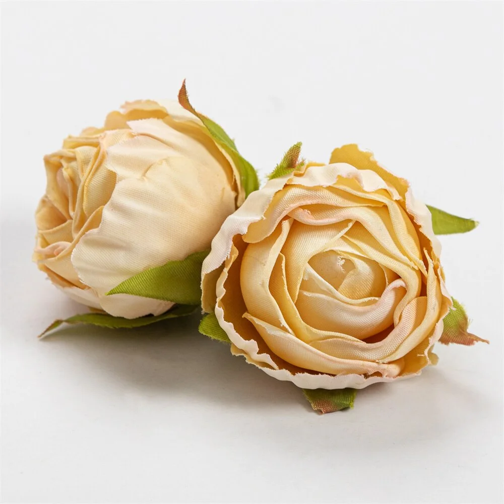Nanairo 10pcs 3.5cm Artificial Silk Rose Flower Head Home Wedding Party Decora Christmas Craft Accessories Fake Flowers