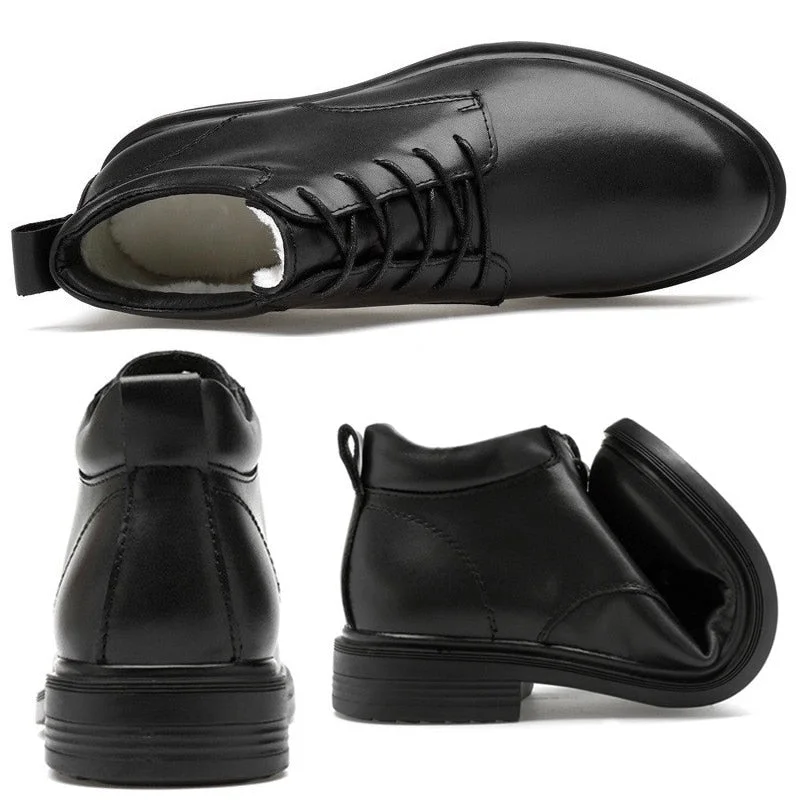 Big Size 50 Fashion Winter Shoes Fashion Design Genuine Leather Mens Ankle Boots High Top Black Man Dress Business Shoes 2021