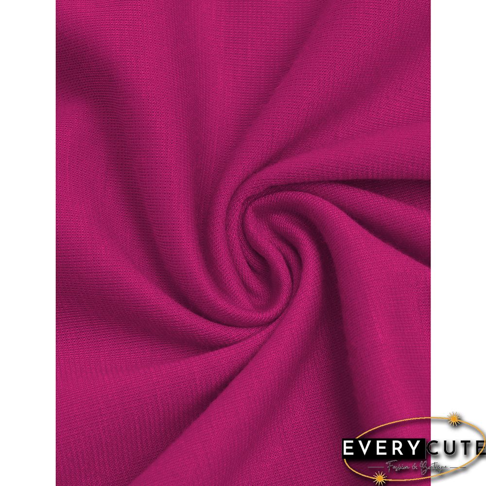 Rose Knitted One Shoulder Split OL Midi Dress