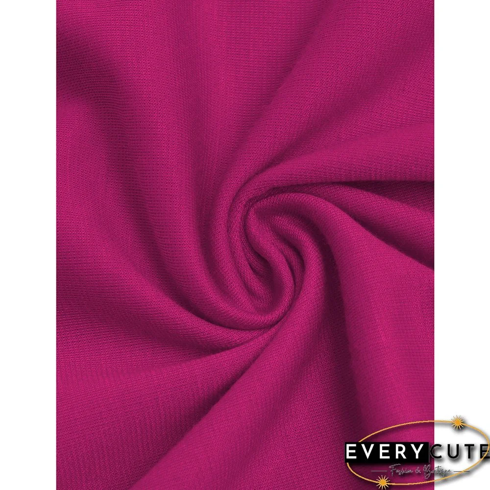 Rose Knitted One Shoulder Split OL Midi Dress