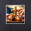 (40*40cm)Lion Flag - Full Round Drill Diamond Painting