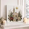 (30x30cm)DIY Pearl Painting Framed Church Handmade Pearl Material Art Kit Living Room Decor