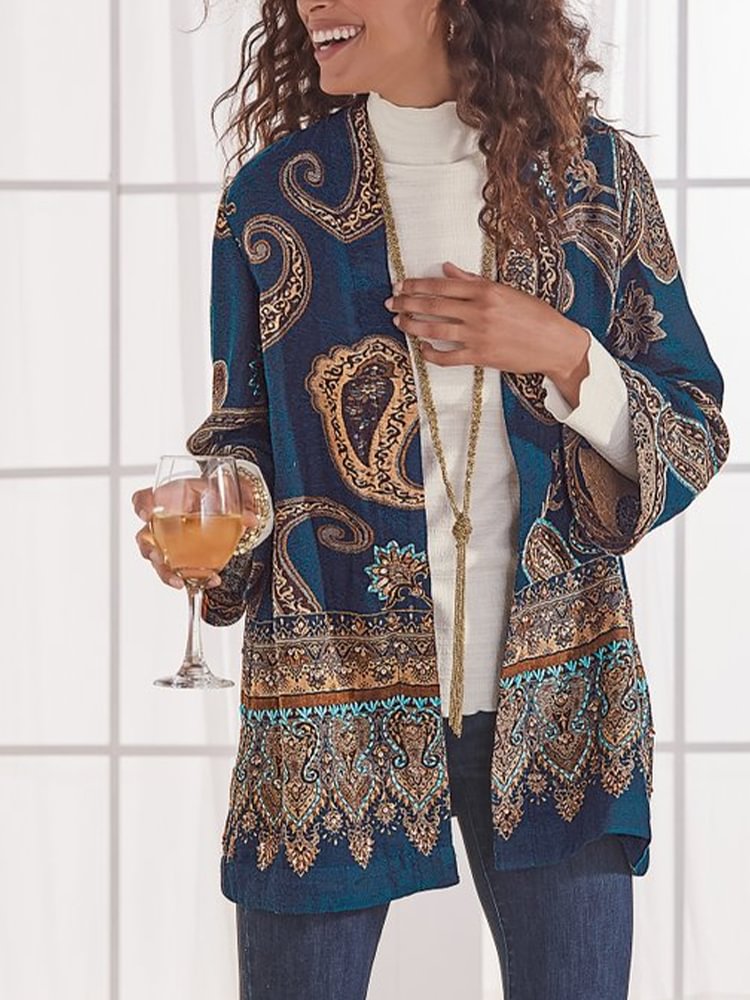Oversized Casual Printed Kimono P175195540