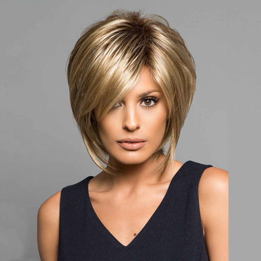 Mature Ladies Golden Synthetic Wig Headgear