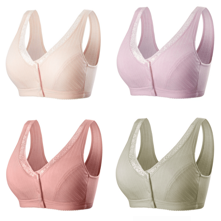  thdmladies (4 pieces) Plus Size Comfort Front Bra thedmladies