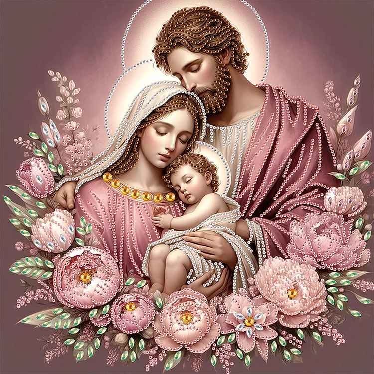 Partial Special-shaped Diamond Painting - Religion Jesus And The Virgin Mary 40*40CM