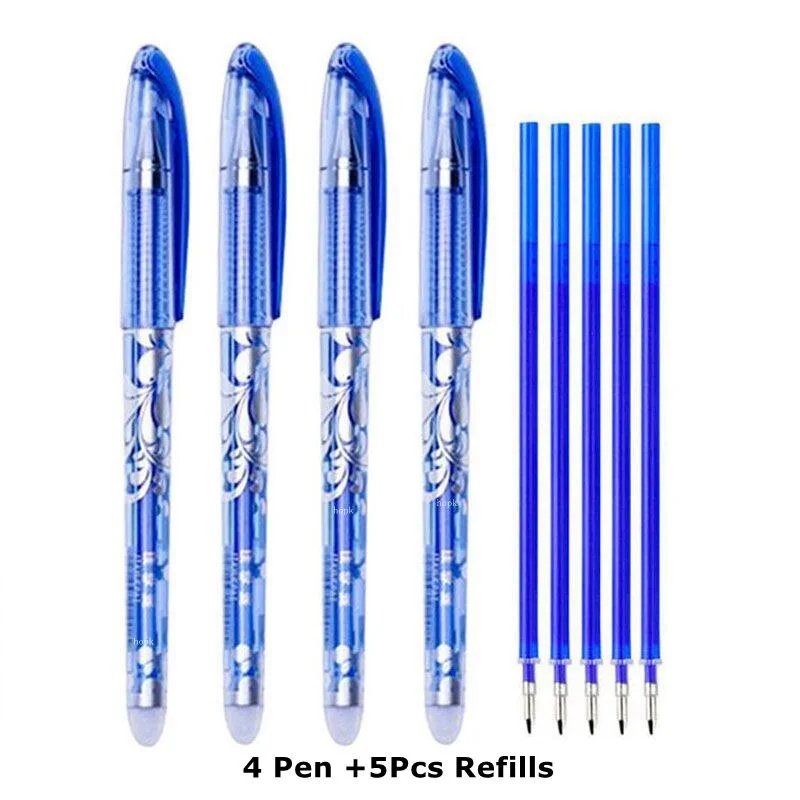 Erasable Pen Refills Rod Set 0.5mm Needle/0.7mm Bullet tip Washable Handle Erasable Ballpoint Pen for School Pen Writing Tools