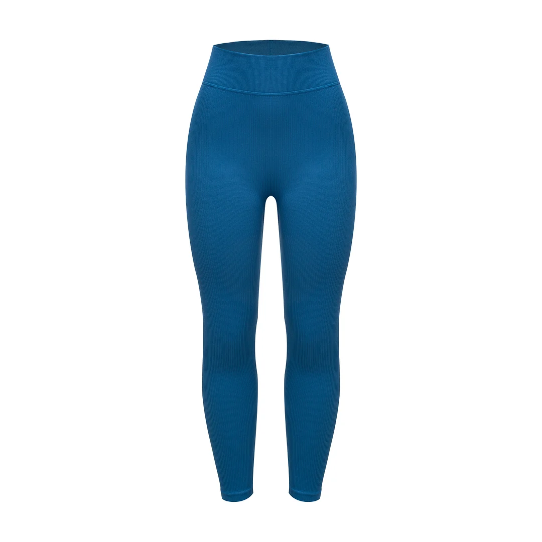 Seamless solid color knitted Leggings