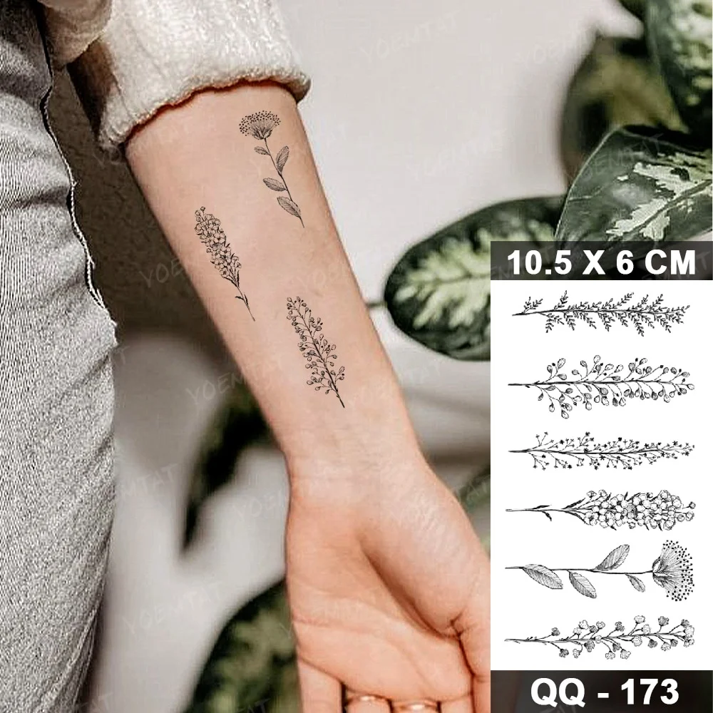 Sdrawing Temporary Tattoo Stickers Butterfly Flower Realistic Sexy Flash Tatoo Women Men Arm Waist Line Body Art Fake Tatto Cool