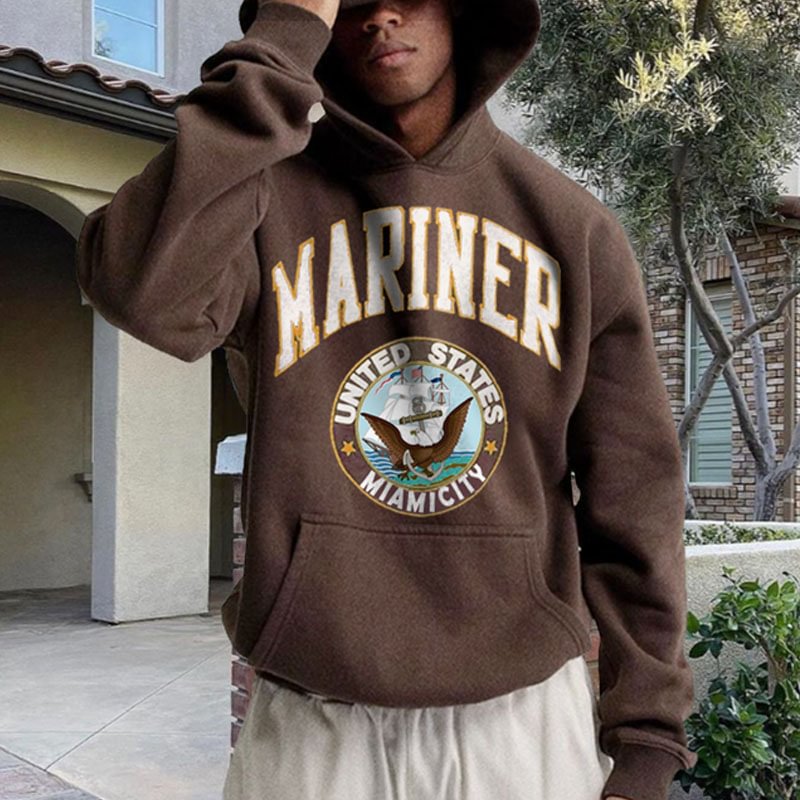 Men's marines casual print hoodie-barclient