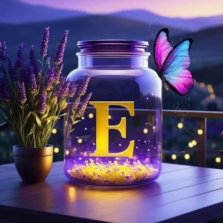 Full Round Drill Diamond Painting -Fantasy Glass Bottle Butterfly Letters - 40*40cm