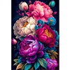 (Big Size)Peony - 11CT Stamped Cross Stitch - 40*60cm - Flower