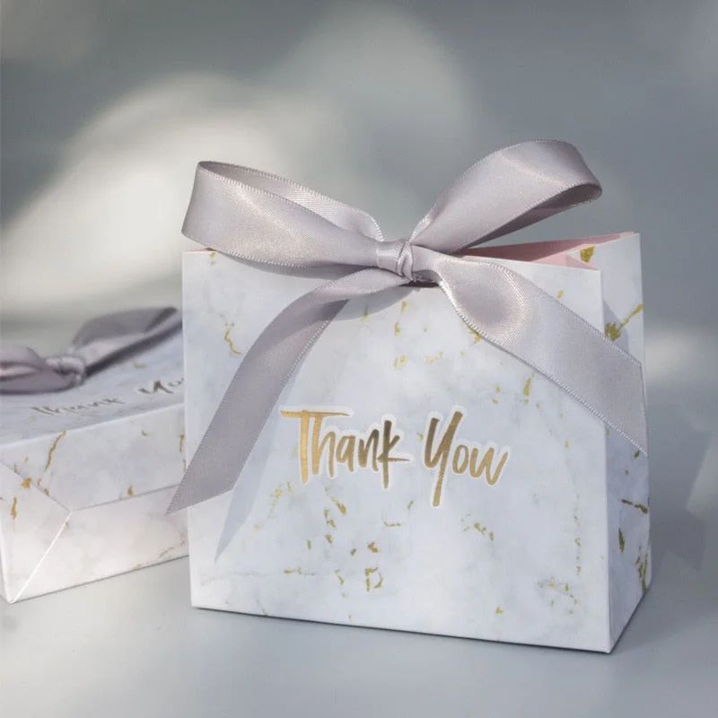 20Pcs Thank You Wedding Favors Candy Box Paper Gift Bag Birthday Party Decoration Supplies Baby Shower Chocolate Boxes Packaging