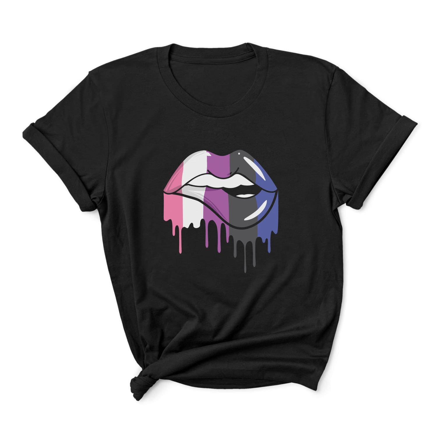 Genderfluid t-shirt dripping lips