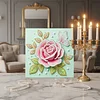 DIY Pearl Painting Pink Roses for Home Decor with Frame(25x25cm)