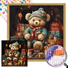 Diamond Painting-Round AB Drill Xmas Gift Bear(45*45CM)