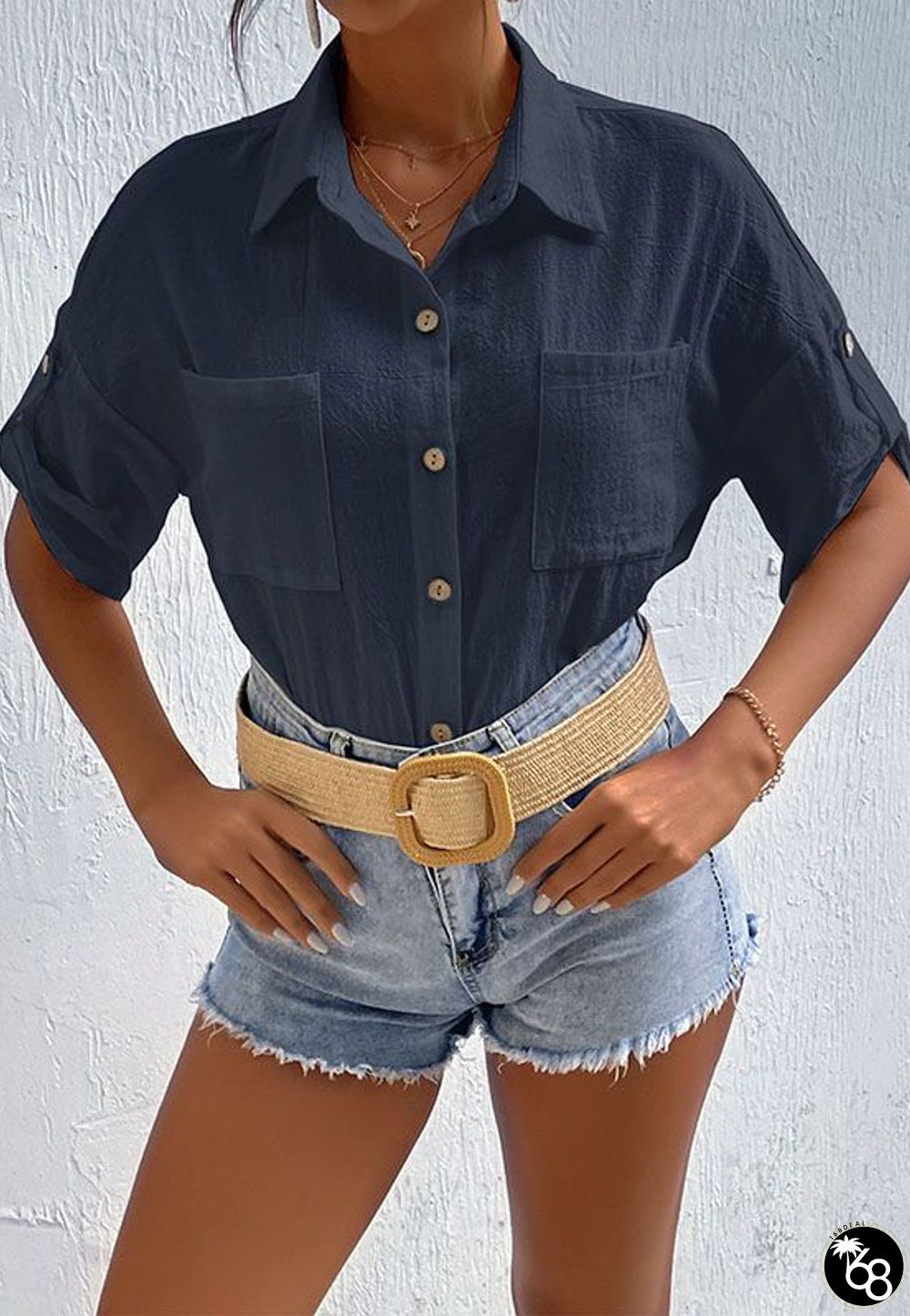 Crinkled Button Down Shirt | 168DEAL