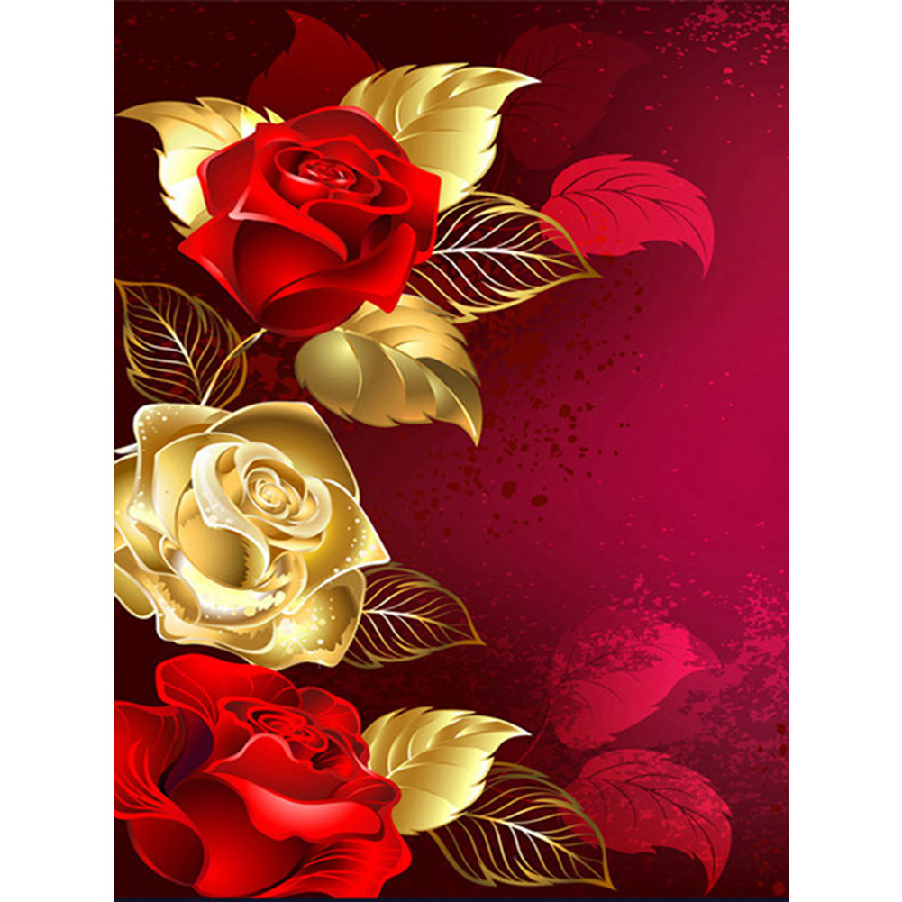 

Gold Foil Rose - Round Drill Diamond Painting - 30*40CM, 501 Original