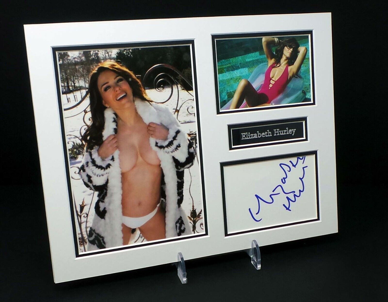 Elizabeth Liz HURLEY Signed Mounted SEXY Topless Photo Poster painting Display AFTAL RD COA