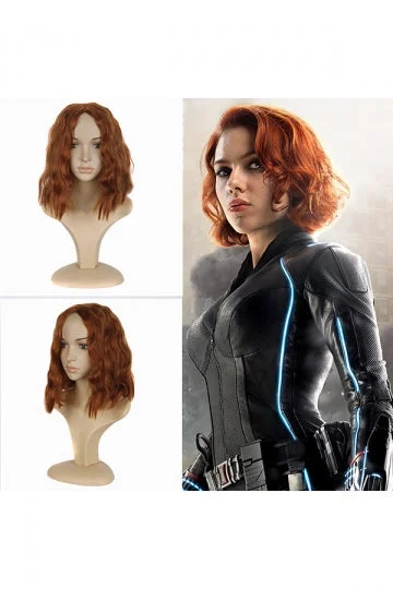 Black Widow Natasha Romanoff Cosplay Curly Wig For Halloween Brown-elleschic
