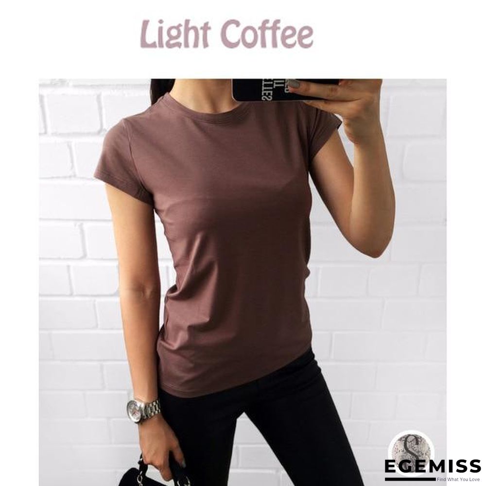 18 Colors S-3XL Plain T-Shirt Women Cotton Elastic Basic Casual Tops Short Sleeve T-shirt | EGEMISS