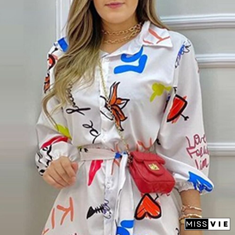 Women Casual Waistband Puff Sleeves With Letter Mini Dress Print All Dresses Length Sleeve Style Sleeve Length(cm) Pattern Type