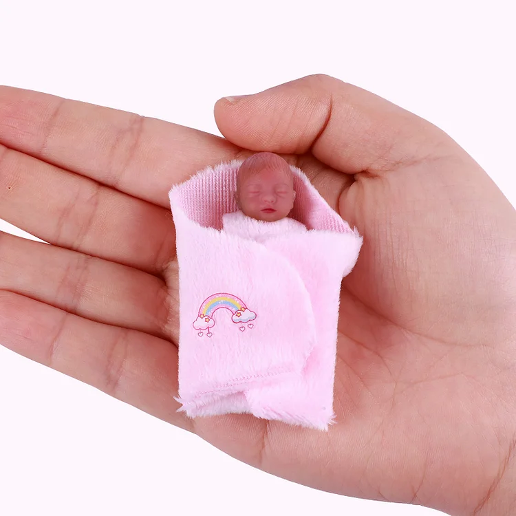 Babeside Aurora 3" Mini Full Silicone Sleeping Reborn Baby Girl with Playset Accessories upsell